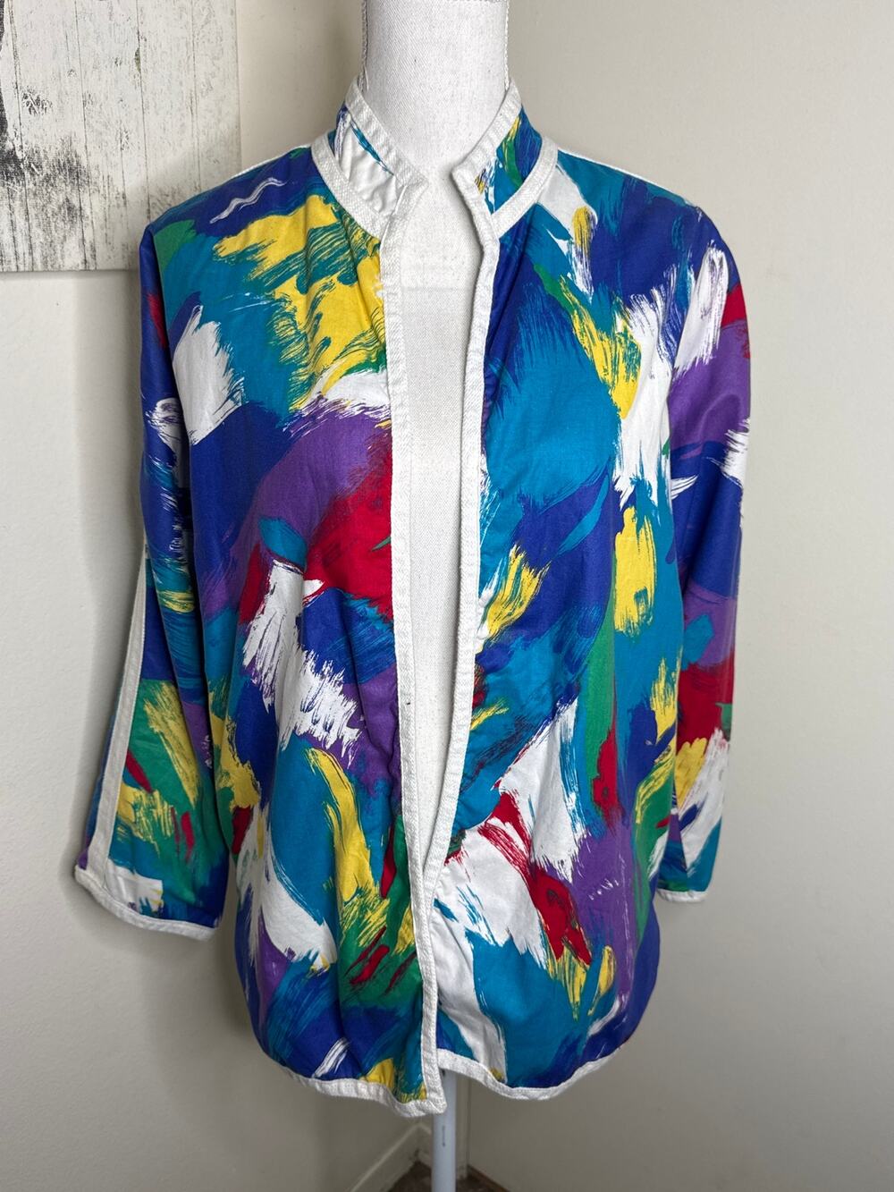 Vintage 1980s Da-Rue California jacket- vibrant abstract brushstroke retro funky